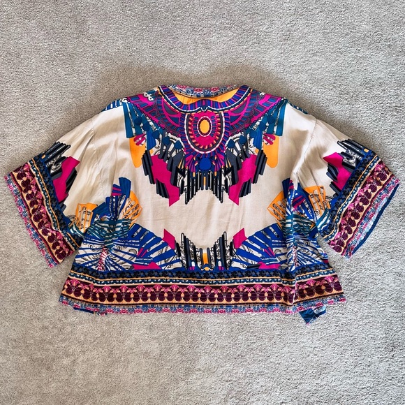 Kimono Short Sleeve Multi Color Cover Up - Picture 2 of 5